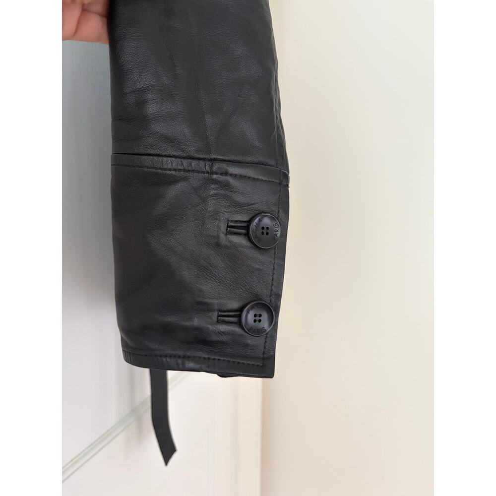 Pacha Boutique Leather Jacket Belted Black Size Small - Picture 8 of 11